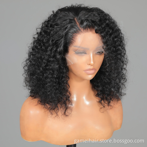 Cheap Deep Wave Bob Hd Full Transparent Lace Front Human Hair Wig Raw Indian Virgin Human Hair Lace Wig For Black Women
